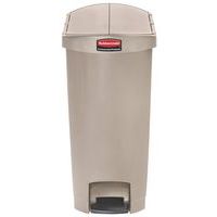 Afvalzakhouder met pedaal Slim Jim, beige, opening met klep, 50 l - Rubbermaid