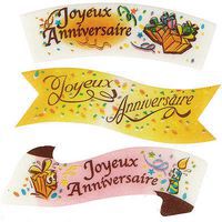 Eetbaar Joyeux Anniversaire voor decoreren Vanille smaak_Matfer