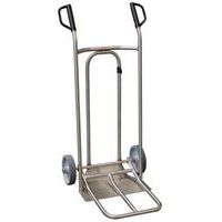 Rvs steekwagen 250 kg - Rubberen wiel - Vaste en opklapbare schep