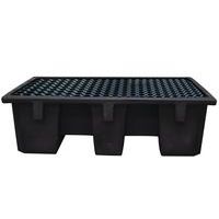 Opvangbak van gerecycled PE 240 l, Roostermat: ja, Inhoud opvangbak: 240 L, Kleur: Zwart