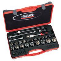 Koffer 1/2 doppen met 27 12-kant gereedschappen in mm - SAM Outillage