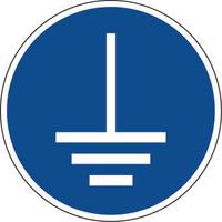 Panneau obligation - Mise à la terre obligatoire - Adhésif