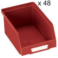 Set van 48 stapelbakken Kangourou - Lengte 165 mm - 1 L - Manutan