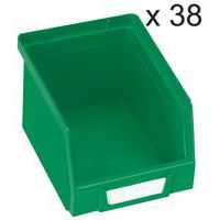 Set van 38 stapelbakken Kangourou - Lengte 240 mm - 3,5 L - Manutan
