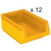 Set van 12 stapelbakken Kangourou - Lengte 485 mm - 30 L - Manutan