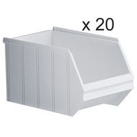 Nestbare bakken met tuit - lengte 350 mm - 14 l - set van 20