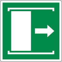 Panneau évacuation - Coulisser porte à droite - Aluminium