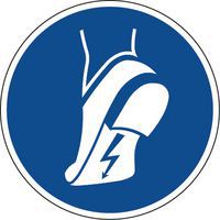 Panneau obligation - Port des chaussures antistatiques - Aluminium
