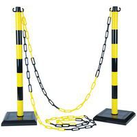 Paal met ketting in kit - Pvc - Op voet