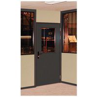 Porte battante pour cloisons d'atelier tôle d'acier ou mélaminé - Panneau semi-vitré - Hauteur 3 m