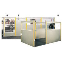 Cloisonnette double paroi tôle d'acier - Panneau semi-vitré - Hauteur 1,70 m