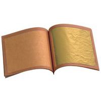 Gouden blad voor de decoratie van desserts met chocolade