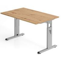 Bureau chêne noueux 120cm piètement alu - Gamme Minos - Hammerbacher