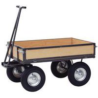 Handtrekwagen met houten wanden - Laadvermogen 500 kg - Plateau 800 x 1200 mm