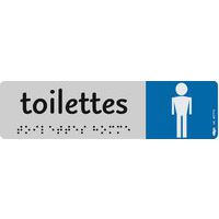 Braillebord met pictogram 45 x 170 mm - Herentoilet
