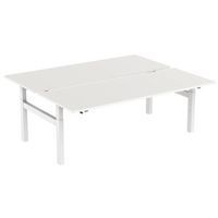 Bureau droit ergonomique Bench à manivelle 2 places piètement en H - Kelli