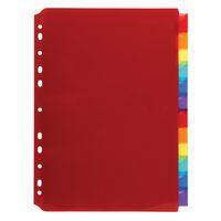 Intercalaires pp couleur avec porte étiquette A4 12positions