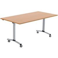 Mobiele tafel met inklapbaar, rechthoekig blad - Beuken
