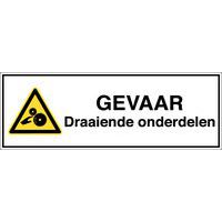 Panneau de danger - Draaiende onderdelen gevaar (risque d'écrasement en néerlandais) - Adhésif