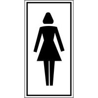 Signaleringspictogram zwart en wit - Zelfklevend - Dames