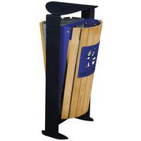 Vuilnisbak 2x60L Arkea met houten wanden Rossignol