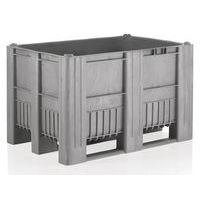 Kunststof palletbox - grijs - 3 sleden