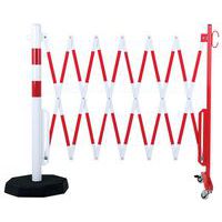 Harmonicahek op wielen met paal met zware sokkel - Crash stop®