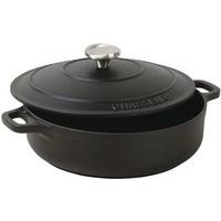 Braadpan laag rond met deksel Le Chasseur - Zwart - Matfer
