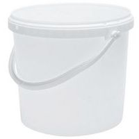 SEAU PLASTIQUE BLANC AVEC COUVERCLE DE 18 L