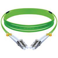Duplex jumper 2,0 mm OM5 LC-UPC/LC-UPC groen - 10 m
