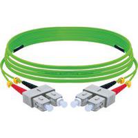 Duplex jumper 2,0 mm OM5 SC-UPC/LC-UPC groen - 2 m
