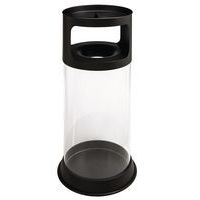 Cendrier corbeille antifeu avec cendrier transparent 80L
