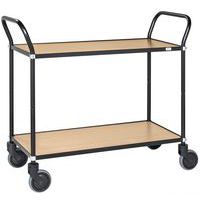 Chariot de service avec tablettes - cadre noir - Kongamek