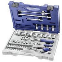 Coffret de douilles et accessoires 1/4 - 1/2 métriques - 44 pièces