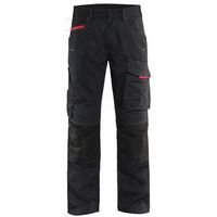 Service Werkbroek met stretch zonder spijkerzak 1495 - zwart/rood