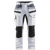 Schilders werkbroek met Stretch 1910 - wit/zwart
