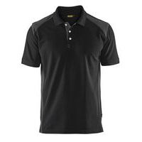 Poloshirt Piqué 3324 - kraag met knoopsluiting - zwart/donkergrijs