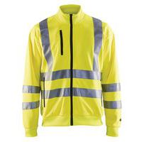 Sweat zippé haute visibilité jaune fluorescent