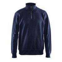 Sweatshirt met halve rits zonder zak 3369 - marineblauw