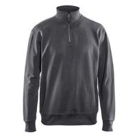 Sweatshirt met halve rits zonder zak 3369 - donkergrijs