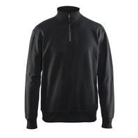 Sweatshirt met halve rits zonder zak 3369 - zwart