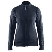 Sweatshirt Dames  one way rits zonder zak 3372 - donker marineblauw