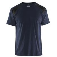 T-shirt Bi-Colour 3379 - marineblauw/zwart