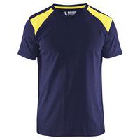 T-shirt Bi-Colour High Vis 3379 - marineblauw/fluo geel