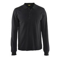 Poloshirt lange mouw knoopsluiting 3388 - zwart
