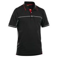 Polo bicolore noir/rouge