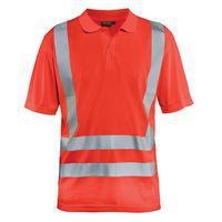 Polo anti-UV haute visibilité rouge fluorescent