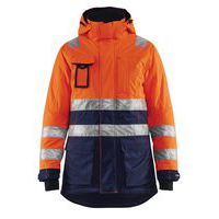 Winterparka High Vis Dames 4472 - oranje/marineblauw