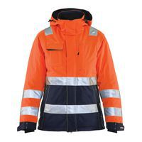 Veste hiver haute visibilité femme orange fluorescent/marine