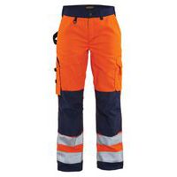 Pantalon haute visibilité femme orange fluorescent/marine